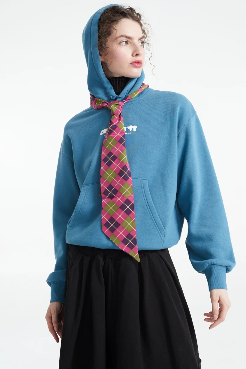 W' Hooded Ink Bleed Sweat Azul