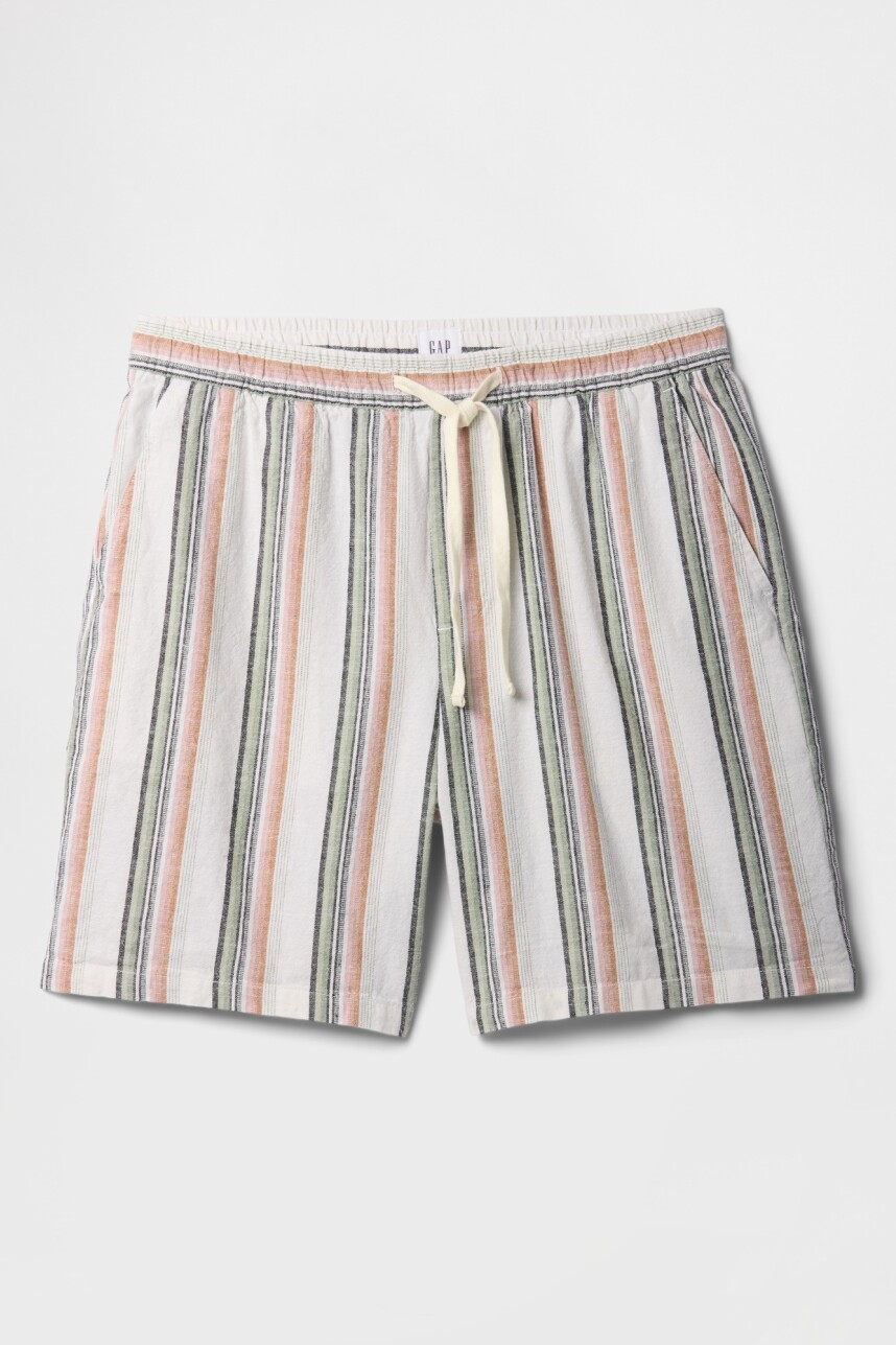 Short De Lino Easy 7Inch Hombre Multi Stripe