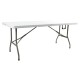 Mesa de Exterior Plegable 180 cm para 8 Personas - Tipo Maleta, Plástico y Acero Mesa de Exterior Plegable 180 cm para 8 Personas - Tipo Maleta, Plástico y Acero