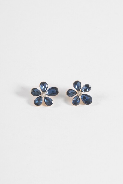 Caravanas pin flor azul