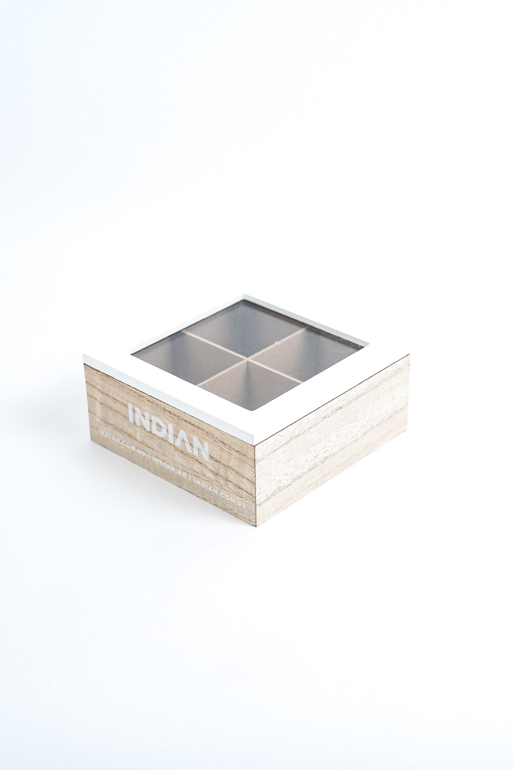 Caja Para Té Lyra, 4 Separaciones. Color Unico