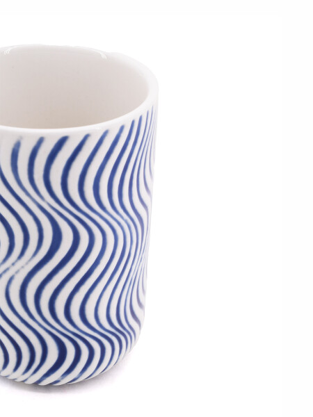 PORTACEPILLO CERAMICA ONDAS AZUL
