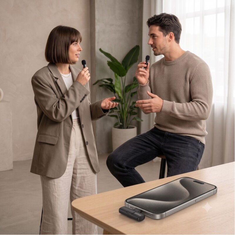 Set x2 Micrófonos Corbateros Klasse | USB-C + Lightning Set x2 Micrófonos Corbateros Klasse | USB-C + Lightning