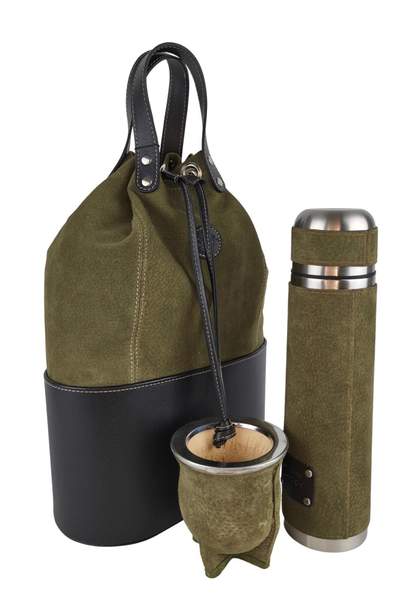 Set matero de lujo en cuero Verde