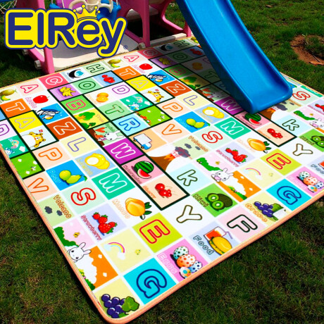 Alfombra Antigolpe Doble 200x180 Gruesa Infantil Bebé Playa-Letras