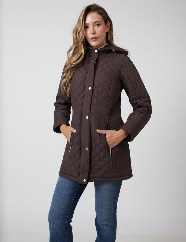 Campera Matelassé & Capucha Desmontable MARRON