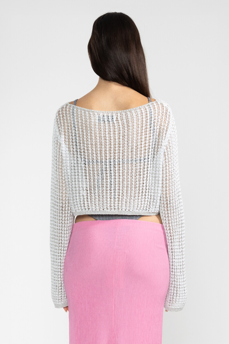 CROP SWEATER Silver