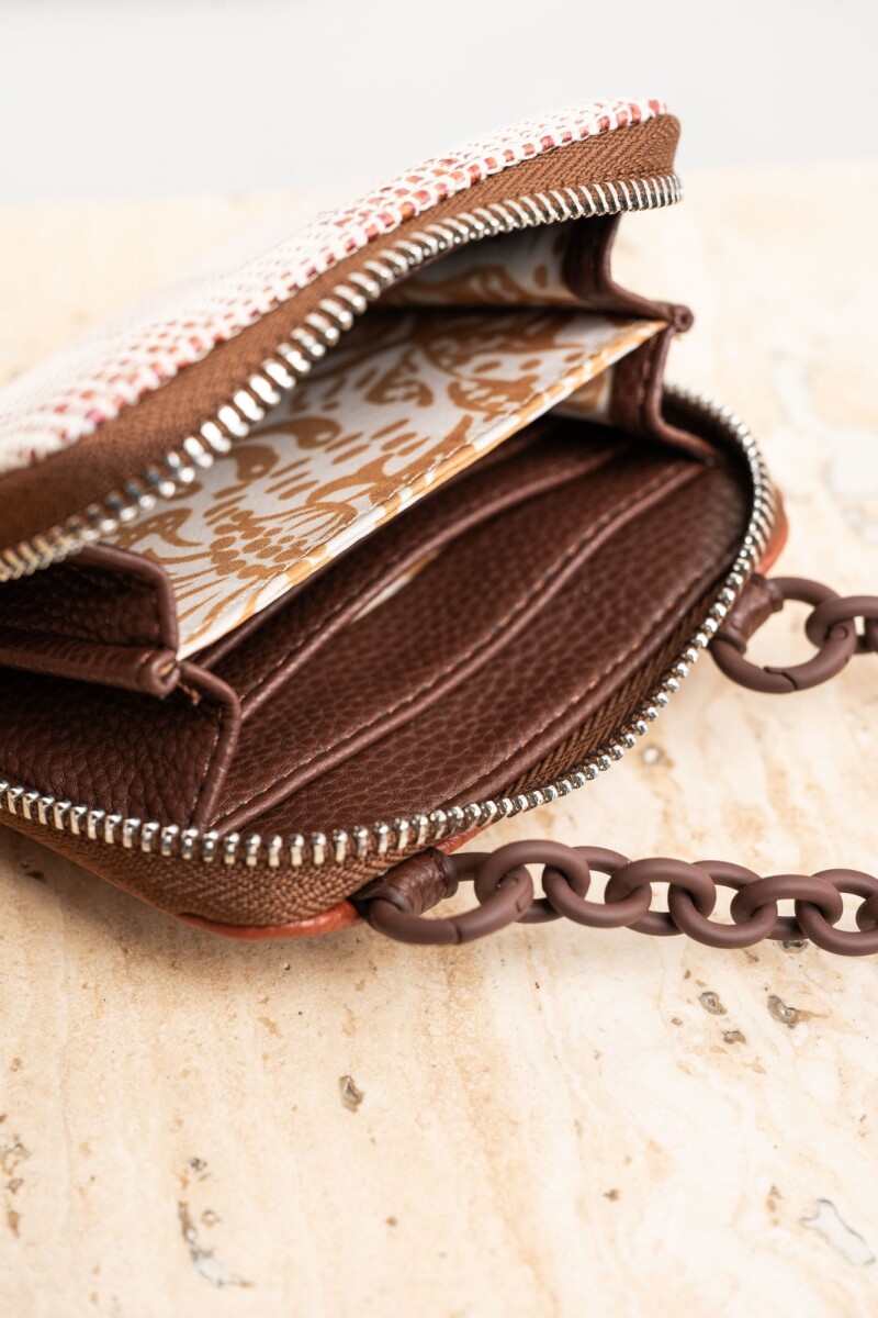 Cartera Con Cadena Terracota