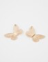 Aros Colgantes Cortos Con Mariposas Aros Con Mariposas - Dorado
