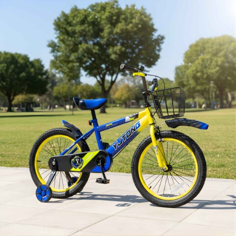 Bicicleta Infantil Yjtong R14 Canasto Parrilla Guardabarros Azul 1
