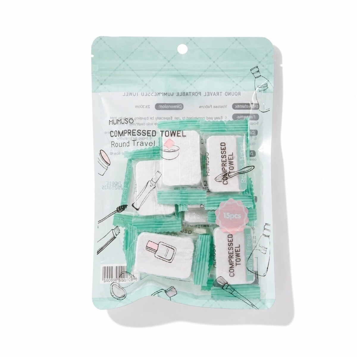 TOALLA COMPRIMIDA PORTÁTIL (15 CT) 