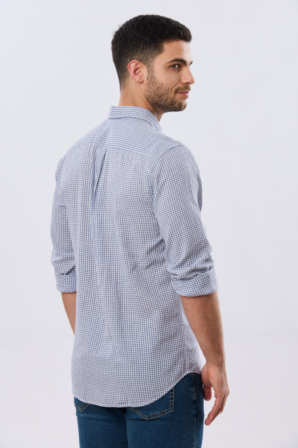 CAMISA CUADROS DE LINO Denim