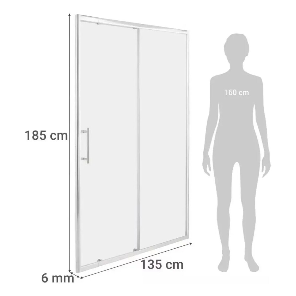 Mampara de vidrio regulable 135-149cm 6mm Mampara De Vidrio Regulable 135-149cm 6mm