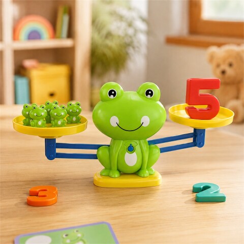 Juego Educativo Balanza de Ranas con Números y Cartas Verde 1
