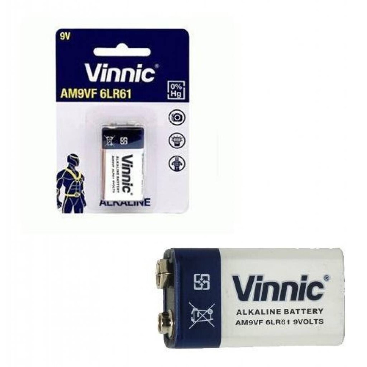 BATERIA PILA 9V ALCALINA VINNIC 