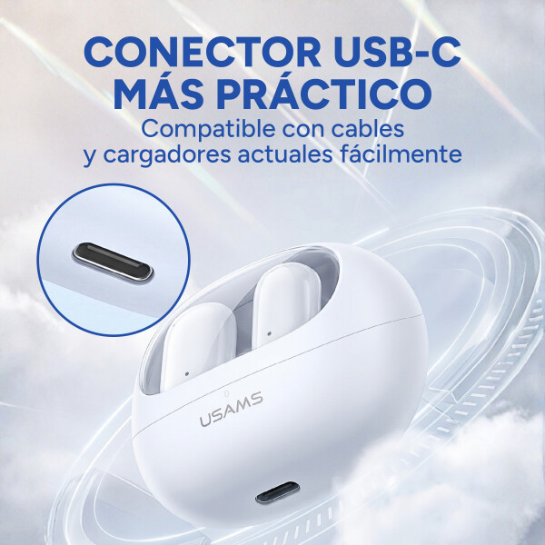 Auriculares Usams TD22 In Ear Bluetooth 5.3 Waterproof Ipx4 Blanco