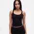 COTTON POINTELLE TANK BLACK