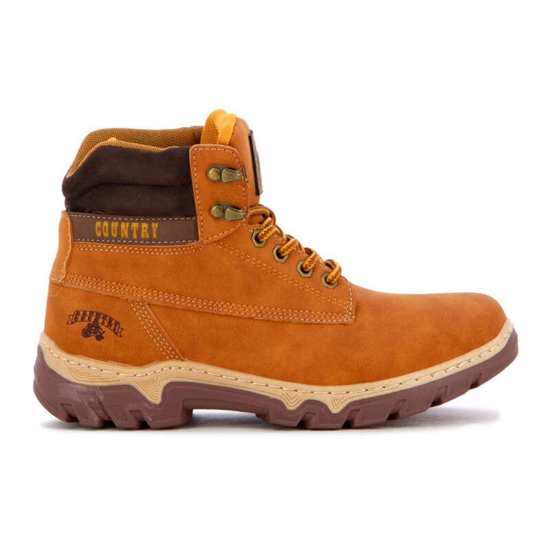 Country Bota Patagonia De Dama Acordonada - Camel/marron Camel-marron