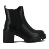 Darkness Bota De Dama Caña Baja Taco Cuadrado C/ Elast - Negro Negro