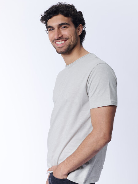Remera slub Beige