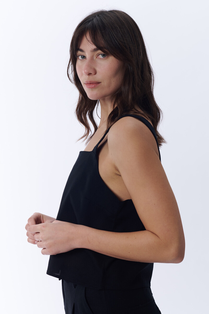 Top Escote Recto Negro
