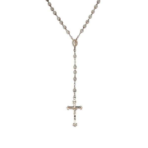 Rosario Virgen Milagrosa - Plata 925 - Sin Piedra - RO3015 sinpiedra