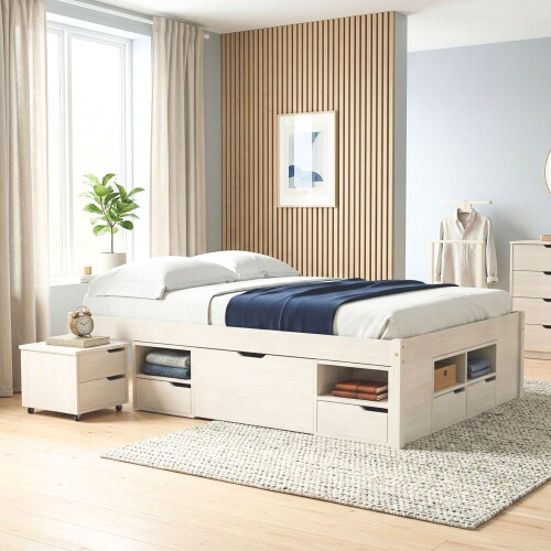 Cama Queen 4 Cajones - Linea Charme Blanco