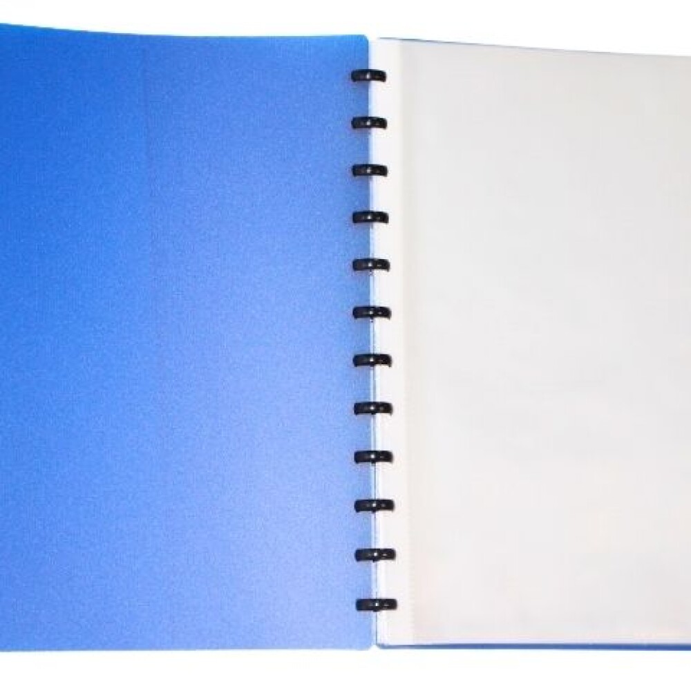 CARPETA TAMAÑO A4 CON 20 FUNDAS REMOVIBLES COLOR AZUL