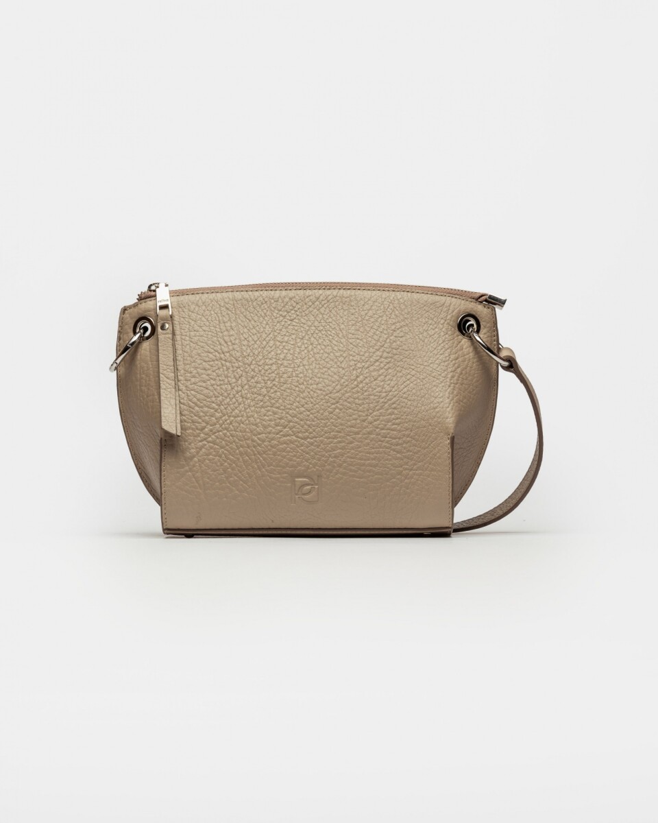Bandolera Sauvage En Cuero Graneado - Taupe 