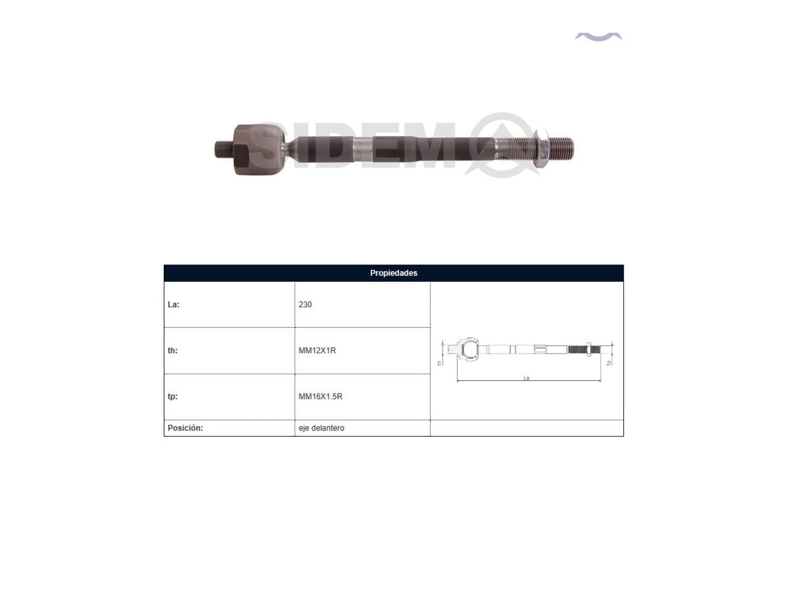 Mate Citroen C-Elysee, Peug 301 12-25 Der/Izq 