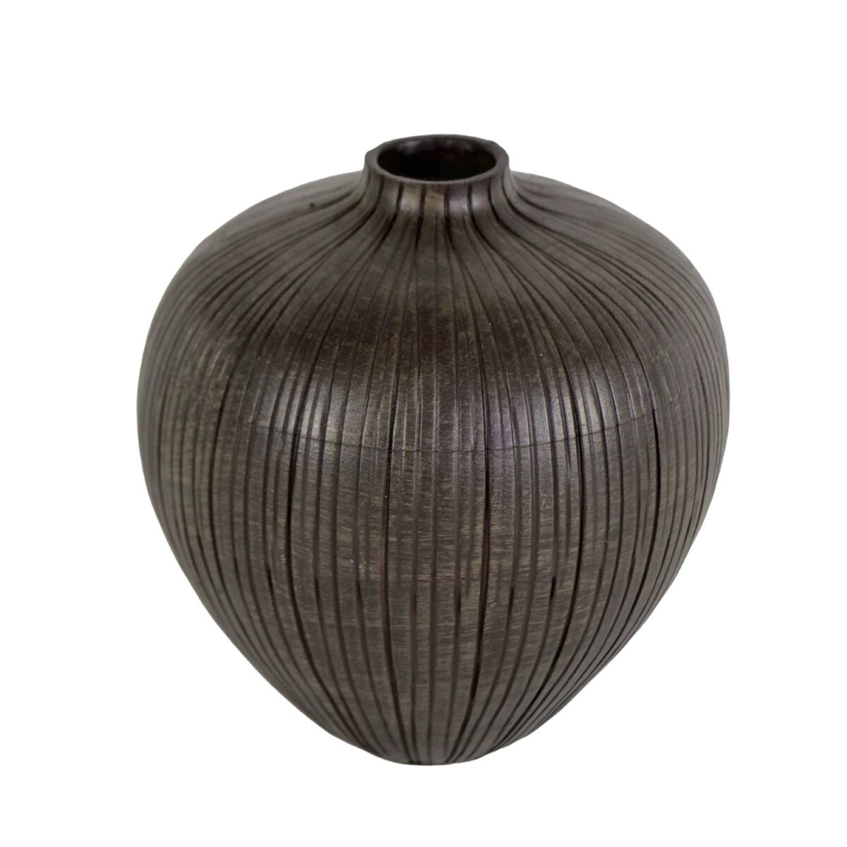 FLORERO CERAMICA GRIS 14X14X17CM 