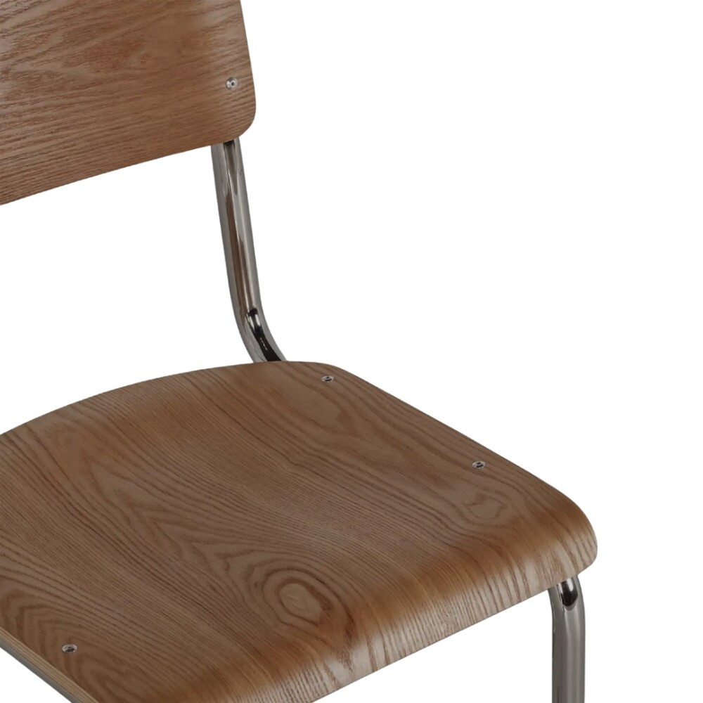 Silla de Comedor Metal Cromado - Impala Nogal