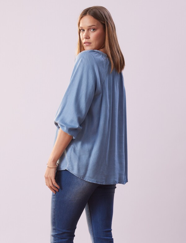 Blusa Tencel Cordel JEAN CLARO