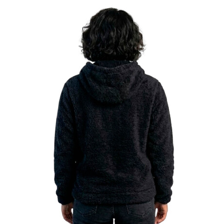 Set2 Buzos Canguro Polar Corderito Unisex Medio Cierre Negro/Gris