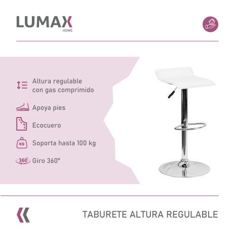 Taburete Kira Pack 4 unidades Rectangular Para Bar Diseño Moderno Blanco