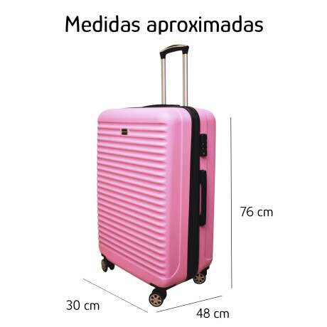 Valija Grande Rígida Ruedas 360° Cierre Expandible Candado Rosa Chicle