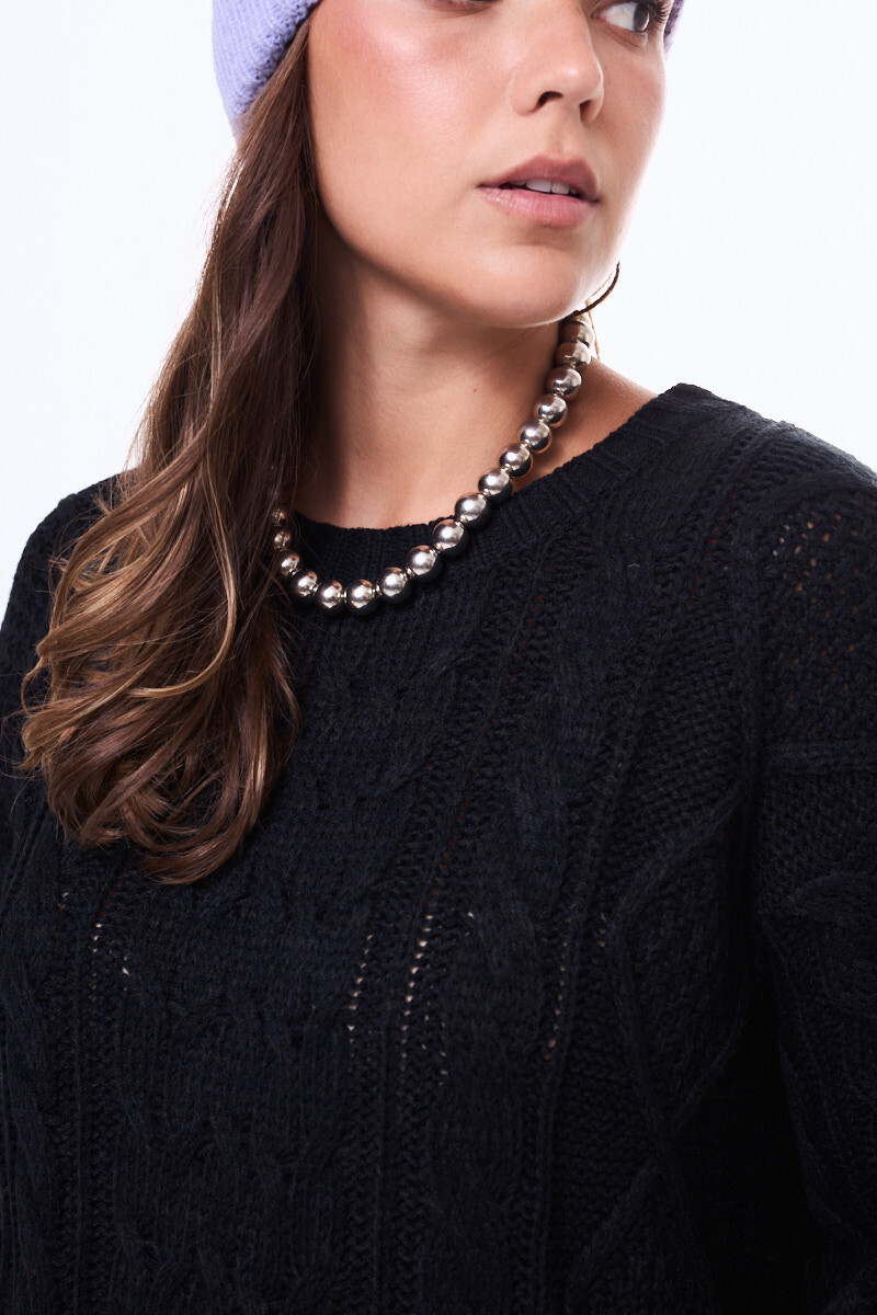 Buzo tejido Garzon Negro