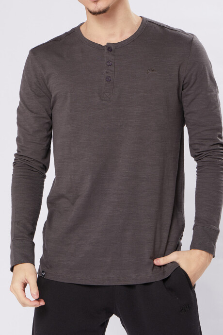 T-SHIRT ML HENLEYW22 RUSTY Gris Oscuro