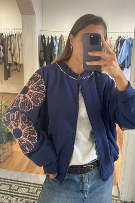 Campera Floral Azul