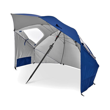 Sombrilla Tela Oxford Ventanas y Bolsillos Laterales Bolsa Azul