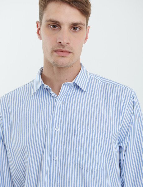 012626 CAMISA HARRINGTON LABEL Blanco/celeste