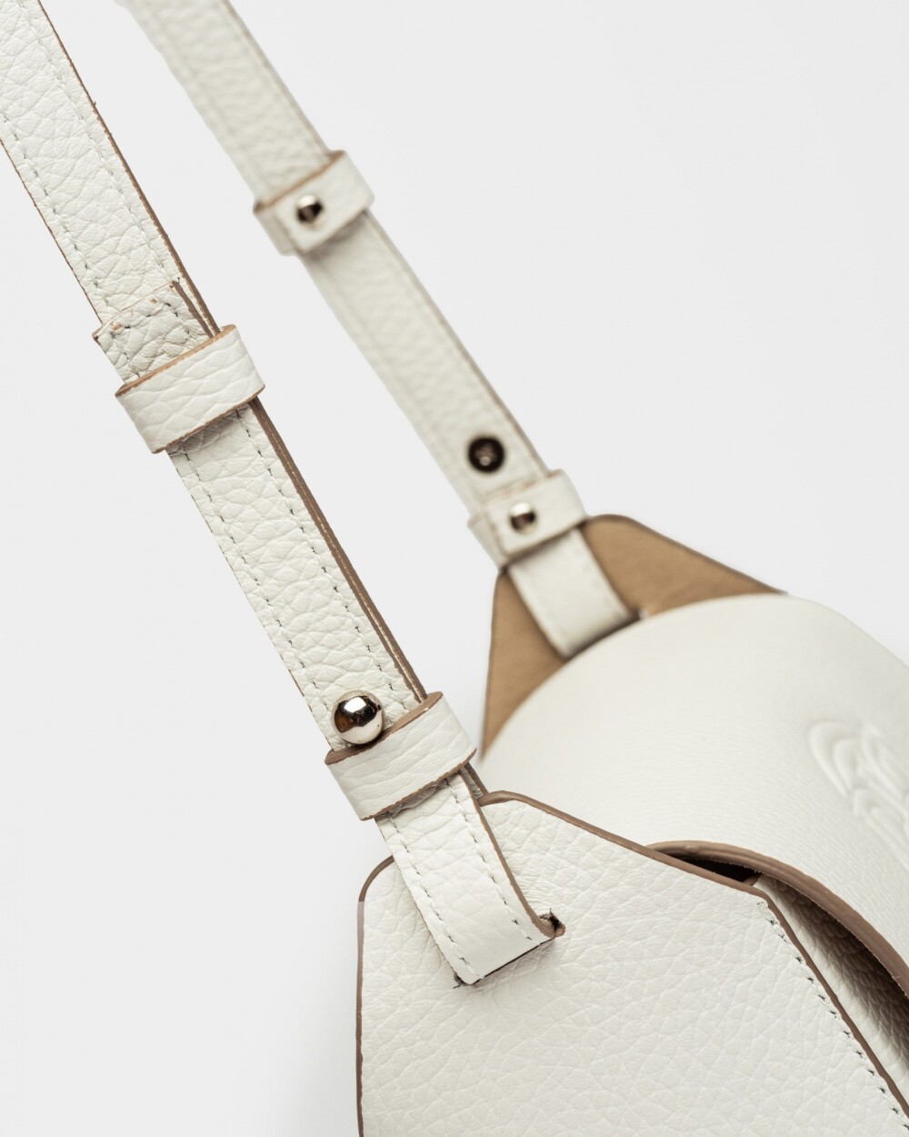 Mini bag Aura en cuero graneado Blanco