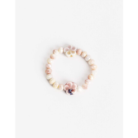 Pulsera Elástica Beads Y Dijes Para Niñas Rosa Bebe