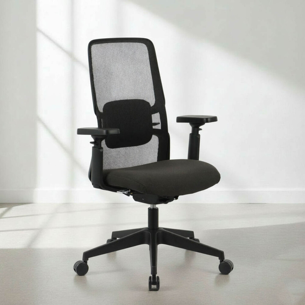 SILLA DE OFICINA MALLA-Y-POLIPROPILENO NEGRO M2