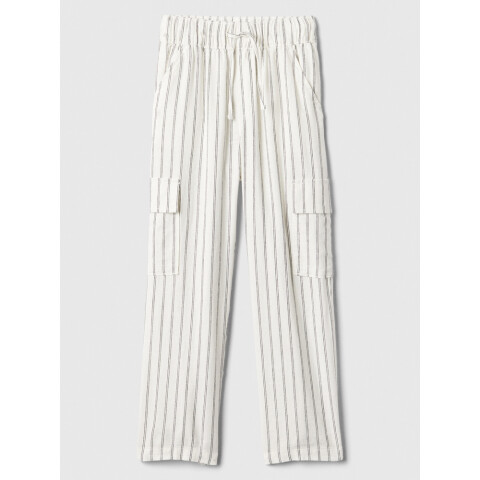 V-EASY LINEN PANT IVORY FROST STRIPE