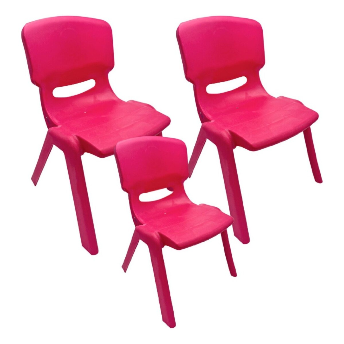 Pack Silla Infantil X5 Niños Plástico Reforzada Apilable - Color Variante Fucsia 