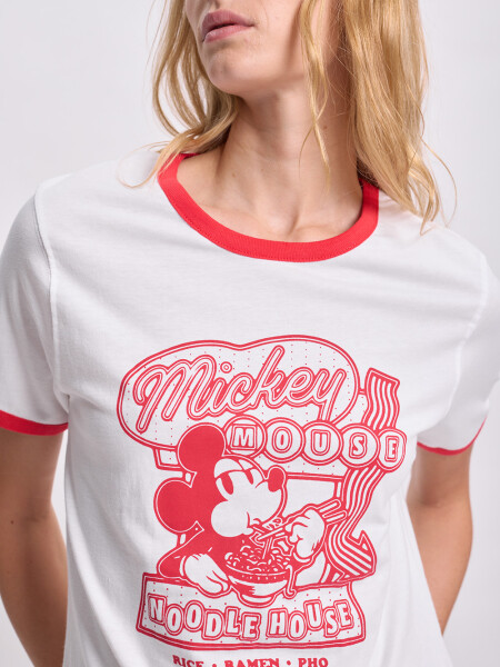 Remera estampada Mickey Blanco