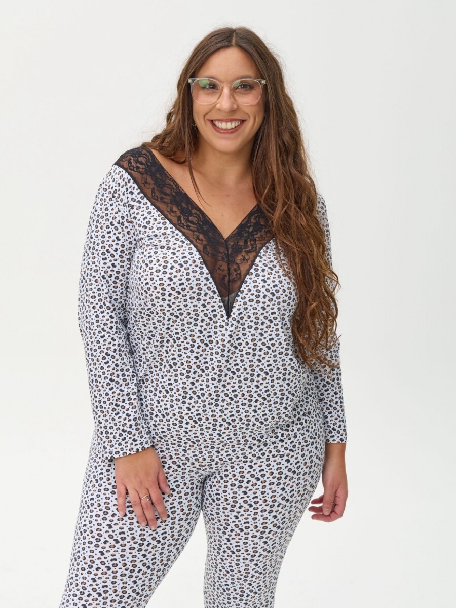 Pijama Theo Print blanco