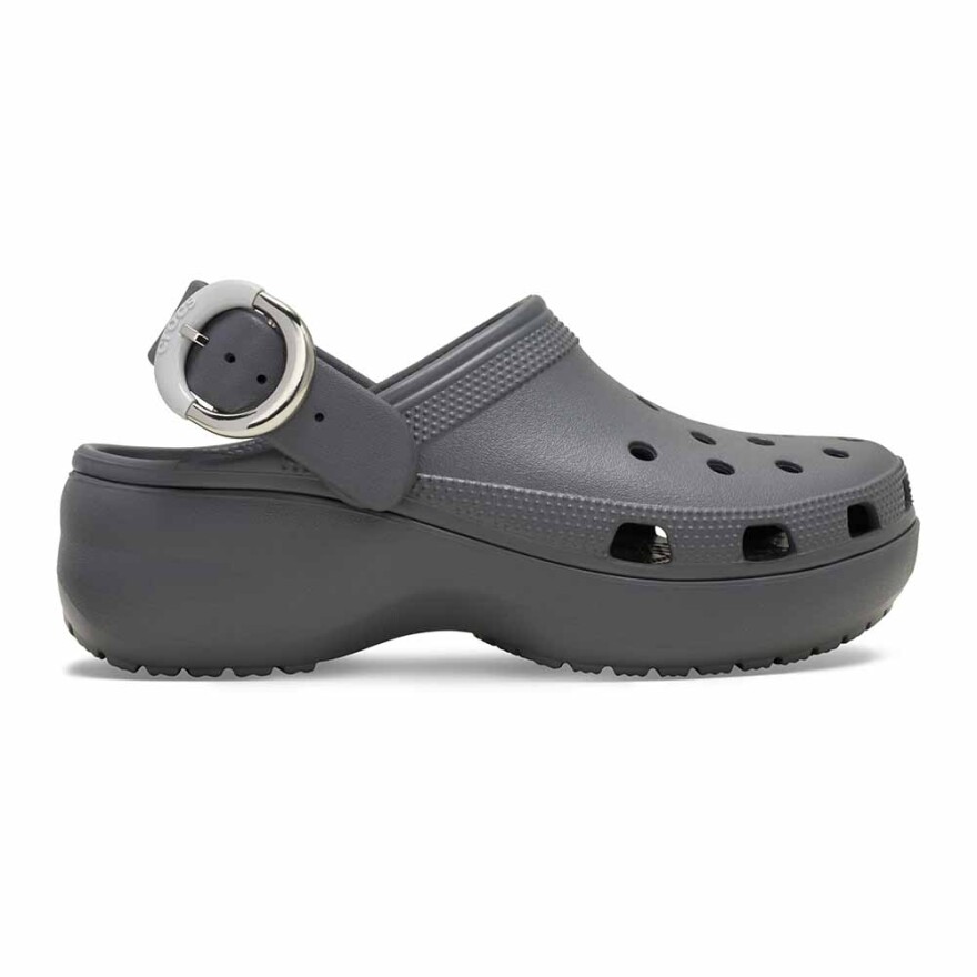 Crocs Classic Platform Buckle Clog Mujer Carbon
