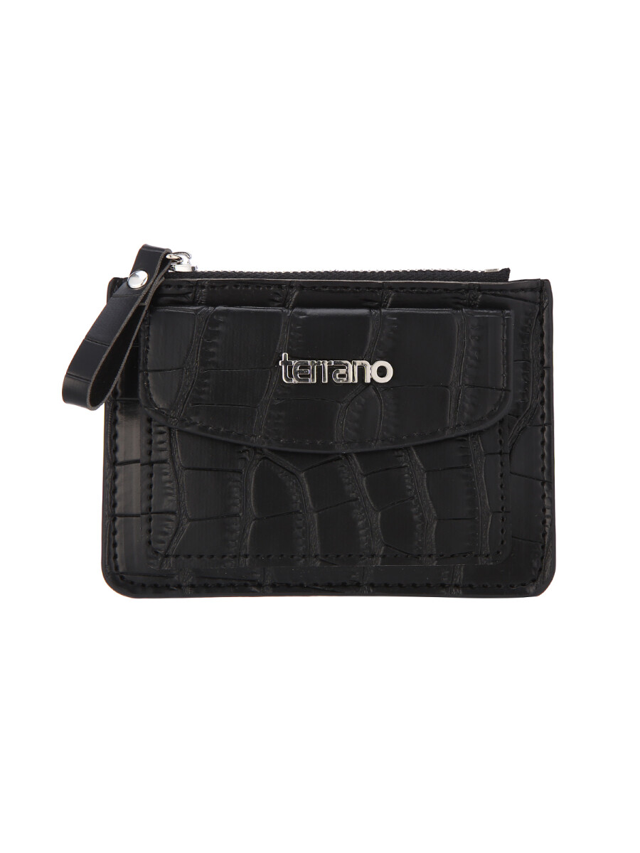 Tarjetero Croco Bruselas - Negro 